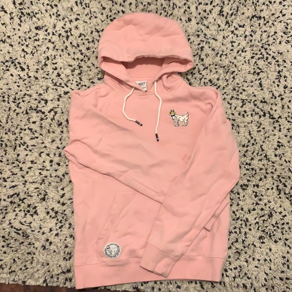 pink goat pullover hoodie